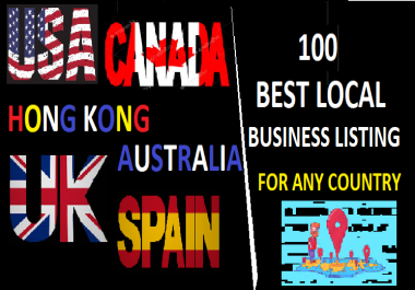 I will create 100 Live local citations USA,  Switzerland,  China,  UK, Canada,  HK for any country