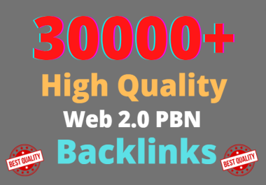 Build premium 30000 PBN Backlink homepage web 2.0 with permanent dofollow backlinks