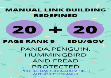 I Will Do 20 Pr9 + 20 Edu - Gov High Pr SEO Authority Backlinks - Fire Your Google Ranking