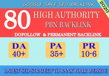 I will provide DA40+ PA30+ PR6+ 80 Web2.0 High Quality Backlink and 100 Dofollow and Permanent