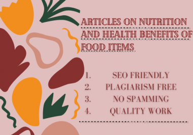 Hire me for quality articles about health related issues.