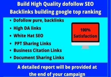 Build High Quality dofollow SEO Backlinks building google top ranking