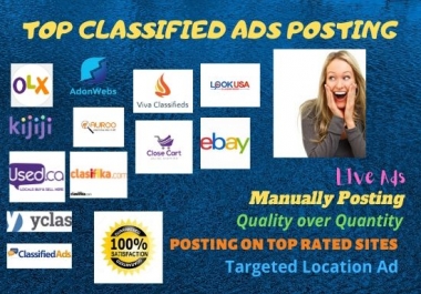 I Will Do 100 High Quality Classified Ad Posting On Top Posting Sites Manually