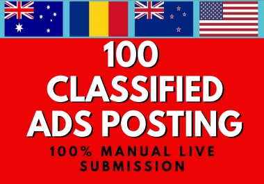 I will post 100 Classified ads on top High Authority Sites