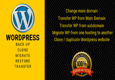 I will do backup migrate,  transfer wordpress website