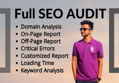I will do manual SEO Audit to findout your website Error