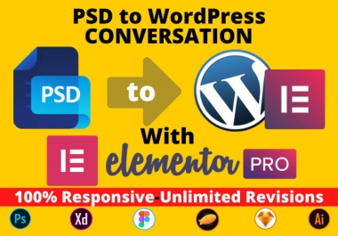 I will convert PSD or HTML to WordPress with elementor pro
