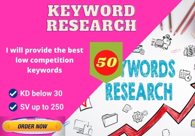 I will research affiliate marketing keyword kd below 30 sv 250 up