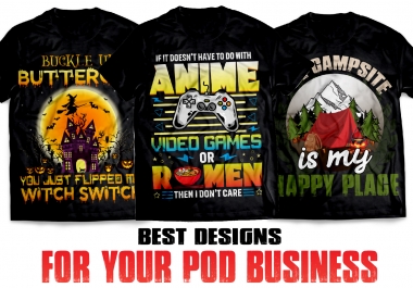 I will do unique custom t-shirt design for your POD store and amazon teespring etsy