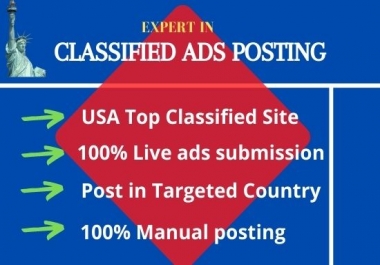 I will posting classified ads top rated USA site 40