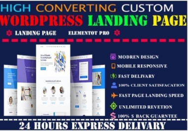 I will create wordpress modern landing page design