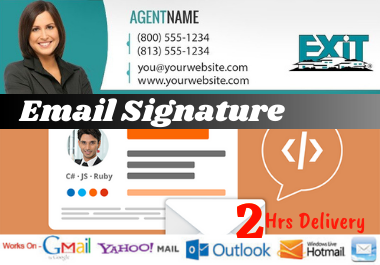 I will create professional clickable HTML gmail and outlook signature