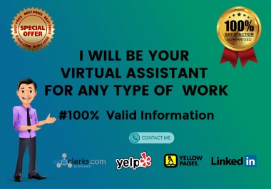 I will be your online virtual assistant for any type of work