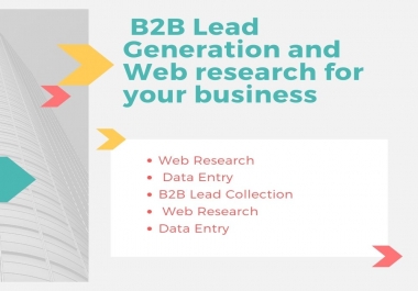 I will give you b2b lead generation and web research for your business