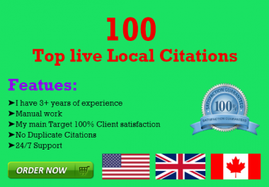 I will do Top 100 USA local citations local SEO