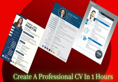 I will write and design a professional resume and CV writing in 1 hour in very lower price