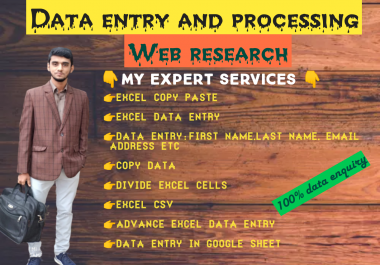 I'll provide all kinds of data entry with guarantee