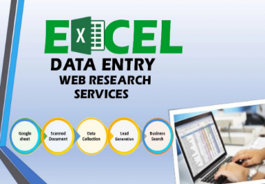 I Will do 100 manual Excel Data Entry