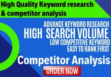 I will do search Engine Optimized Keyword research and Competitor analysis
