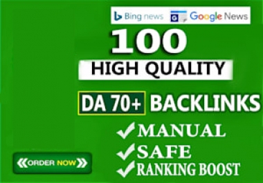 I will build 100 unique domain SEO backlinks DA70 to 100 tf ranking your web sites