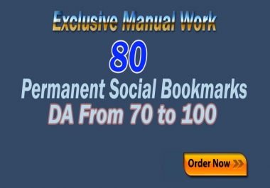 provide 80 high DA PR Authority Top Social Bookmarks Backlinks to Boost your sites