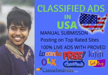 I will do post your ads in top USA classified ads site
