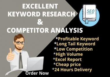 excellent keyword research and competitor analysis