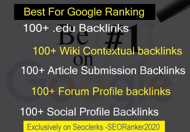 500. edu, Wiki, article submission, Forum, Social Link building Backlinks- Best for Google Ranking