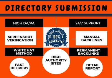 I will Do 100 Manually Best Quality Directory Submission Backlinks on High Authority Site.