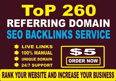 Build 300 referring domain SEO backlinks for google ranking