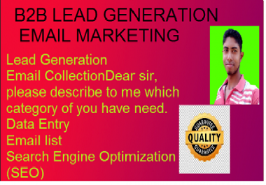 I will be do expert assistant for your,  b2b lead generation email and data collection