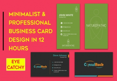 I will design minimalist and professional business card within 12 hours.