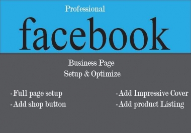 I will create and design an impressive Facebook business page for your business and