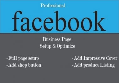 I will create and design an impressive Facebook business page for your business and
