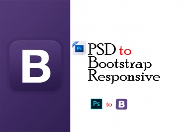 One page website Convert PSD to Bootstrap 4 & Responsive Design.