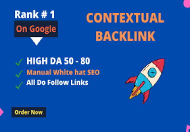 I will provide you DA50 plus 30 contextual permanent seo backlinks