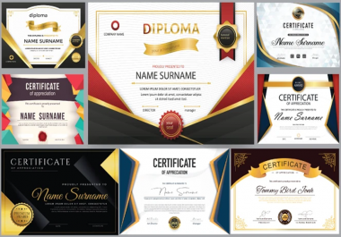 do professional certificate design,  award certificate,  diploma certificate