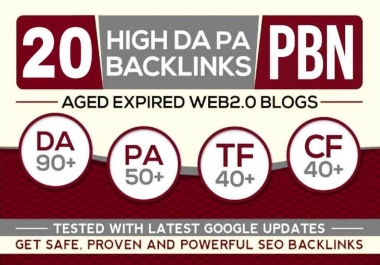 Create 20+ Backlink with high DA30+ PA 40+,  DOFOLLOW with 20+ Unique websitelink