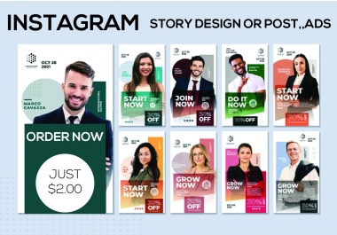 I will design professional 10 instagram post and story template