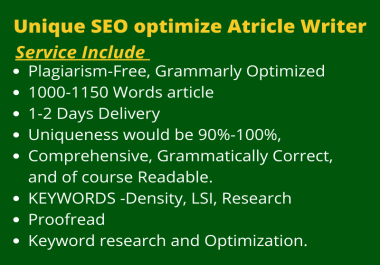 I'll write SEO Optimize 1000 words content