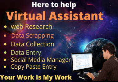I will be your virtual assistant for data entry and web research impressively