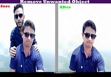 I will remove unwanted object,  person,  text from a photos