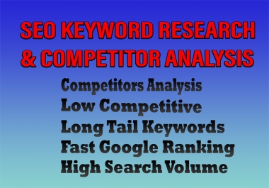 Do excellent SEO keyword research and competitors analysis to rank your site fast