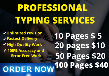 Professional super fast typing job,  data entry work,  PDF to word