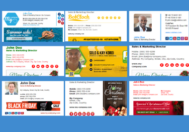 Design eye-catching professional clickable HTML email signature