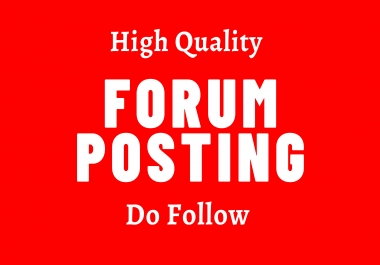 Get More Traffic With 30 Forum Posting on High DA Site