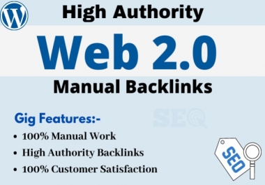 I will create 20 high quality web 2 0 backlinks manually