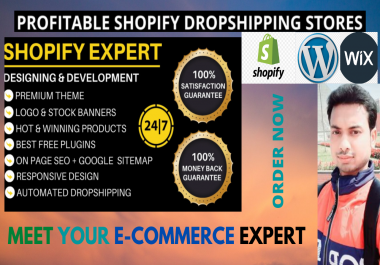 I will build eCommerce website on Wix or Shopify or WordPress