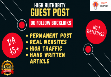 Write and Publish Guest Post with backlink on high da 45 plus website