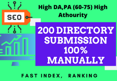 I will do directory submission to 200 high authority websites manually
